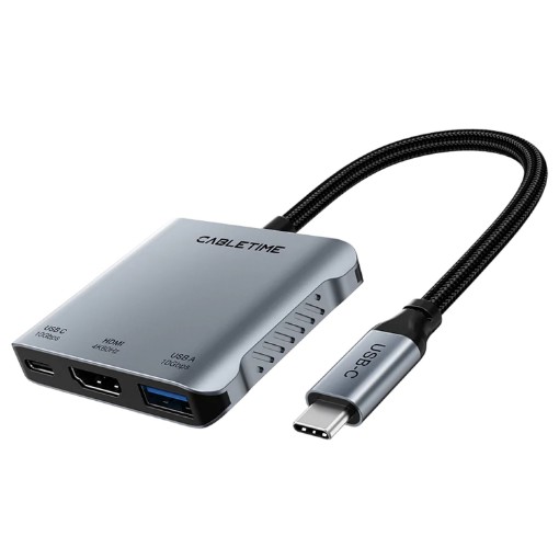 Изображение Резервная станция CABLETIME 5-в-1 USB-C с хабом PD140W.