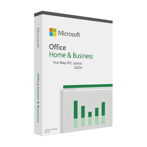 Изображение Microsoft Office Home & Business 2024 Розничная версия на иврите.