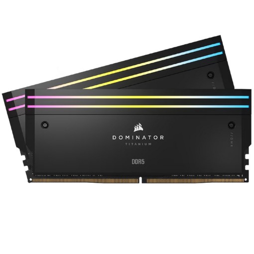 Изображение Оперативная память Corsair DDR5 96GB (2x48GB) 6600 CL32 Dominator Titanium RGB черного цвета.