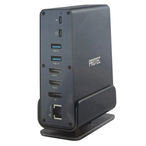 Picture of Docking Station 15 for 1 Protec DM301 in space gray color.