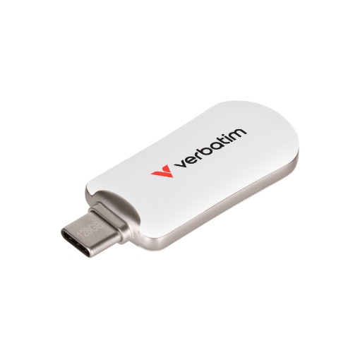 תמונה של דיסק און קיי Verbatim Plectra USB-C 128GB - צבע לבן