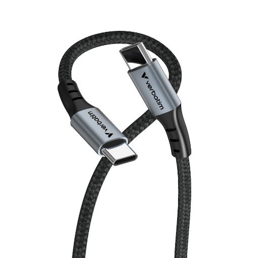 תמונה של כבל סינכרון וטעינה VERBATIM SYNC & CHARGE USB C TO USB C 60W 120 CM