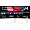 תמונה של מסך מחשב חכם קעור LG 34SR65QC-W MyView 34" WQHD VA - צבע לבן