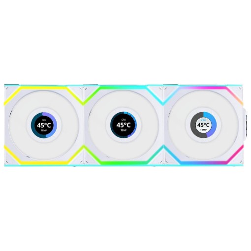 Изображение Вентиляторы Lian-Li UNI SL Wireless LCD 120мм Белый 3xFans 12SLLCD1W3W.