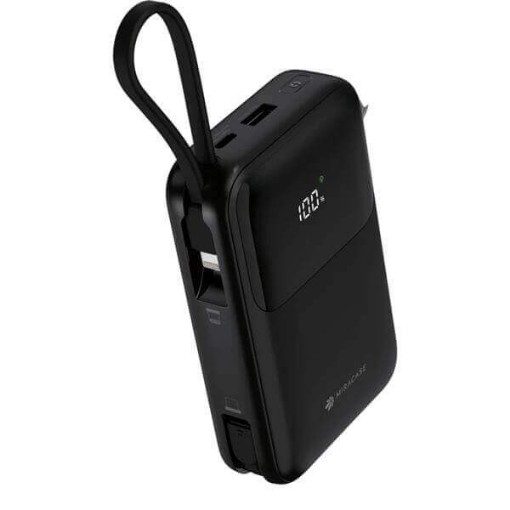 תמונה של מטען נייד 2 כבלים מובנים וצג 20000mAh Miracase