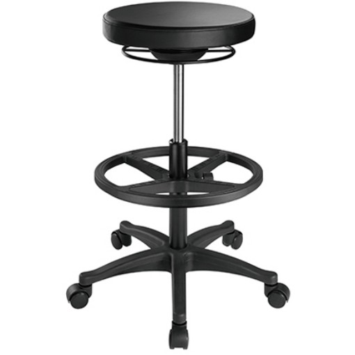 Picture of Ergonomic round bar chair with height adjustment, tilt, and footrest Brateck CH04-12 - black color.