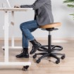 Picture of Ergonomic round bar chair with height adjustment, tilt, and footrest Brateck CH04-12 - black color.