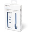 Picture of USB 3.0 splitter for RJ45 network connection with 3 TP-Link UE330 USB 3.0 ports.