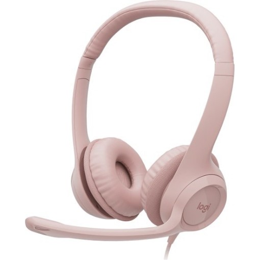 Picture of Logitech H390 USB Headset with Microphone for Computer - Pink Color.