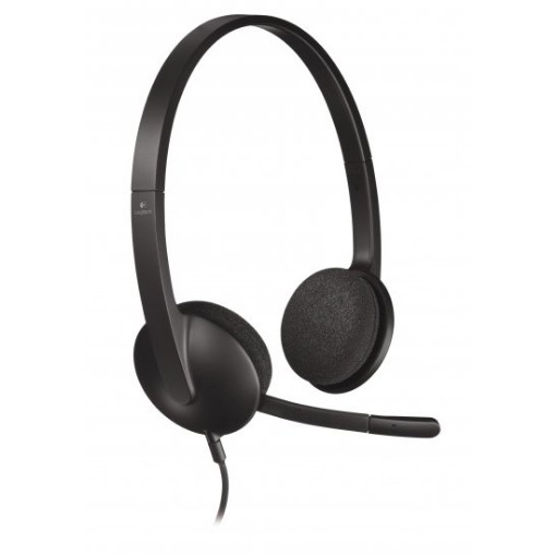 תמונה של אוזניות עם מיקרופון למחשב Logitech H340 USB - צבע שחור