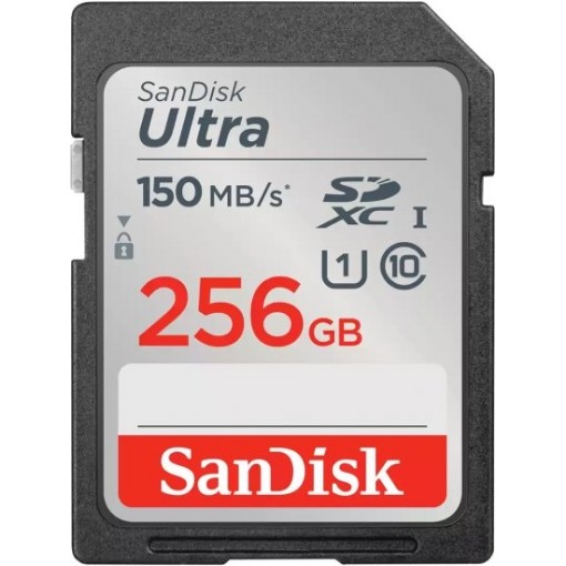 Изображение Карта памяти SanDisk Ultra SDXC UHS-I Class-10 - модель SDSDUNC-256G-GN6IN - объем 256GB.