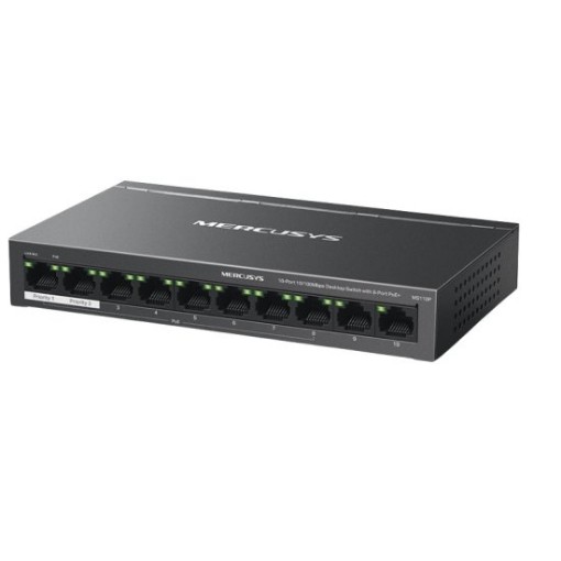 Mercusys Desktop Switch 10 Ports 10/100Mbps 8-Port PoE+ MS110P. - 1PC.co.il