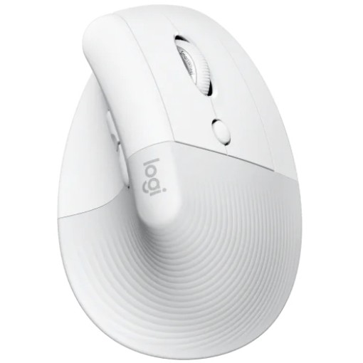 Picture of Logitech Lift Vertical Ergonomic Wireless Mouse - Off-White color.