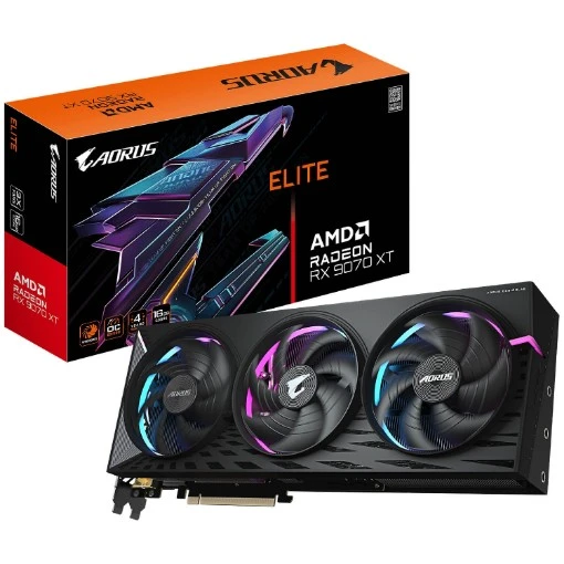Изображение Видеокарта Gigabyte AORUS Radeon RX 9070 XT ELITE 16G GV-R9070XTAORUS E-16GD.