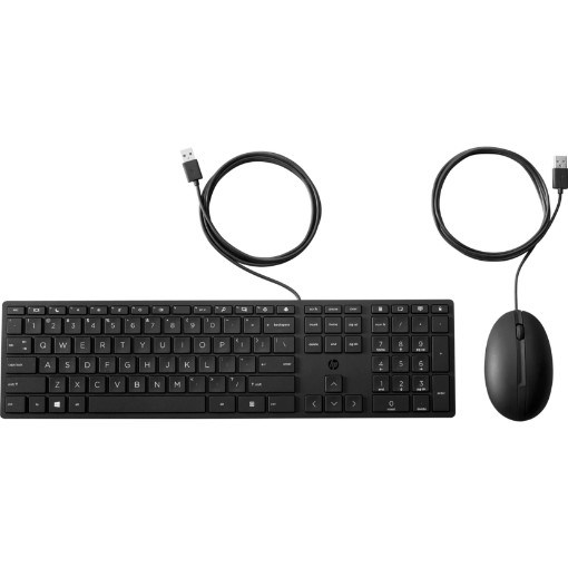 Изображение Комплект клавиатуры и мыши HP Wired 320MK Combo черного цвета.