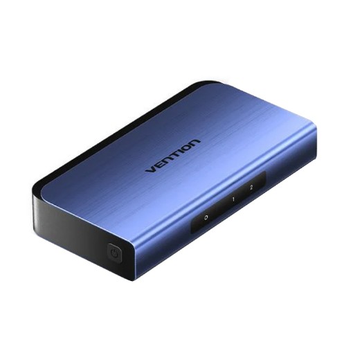 תמונה של מפצל תצוגה Vention HDMI 1 ל-2 4K/60Hz בצבע כחול מאלומיניום