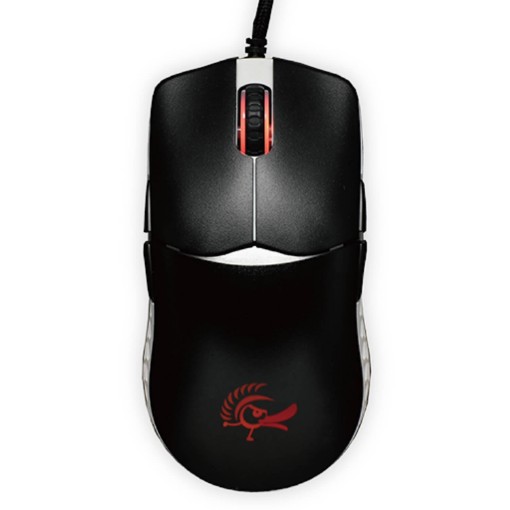Picture of Ducky Feather Huano Blue 50M Gaming Mouse in black and white.