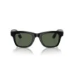 Picture of Ray-Ban Meta Wayfarer smart sunglasses model RW4006 in shiny black with G-15 Green lenses.