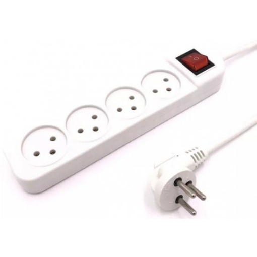Picture of 4-way socket with a 3x1.5mm cable, 3 meters long + switch from Luggar XS-MS-43.
