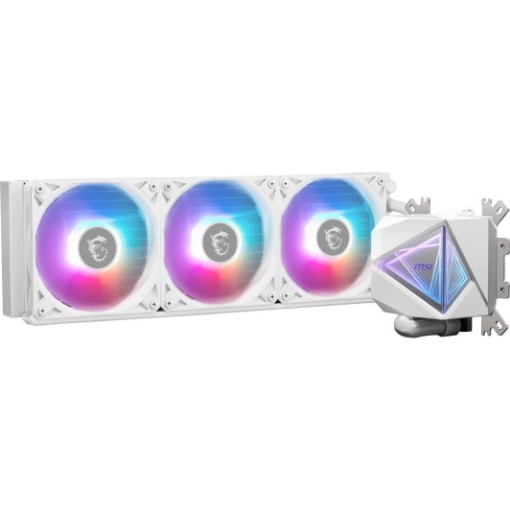Изображение Кулер с жидким охлаждением MSI MAG CORELIQUID I360 ARGB белого цвета.