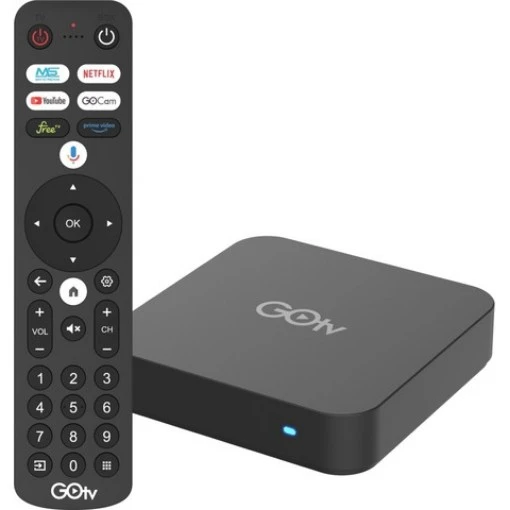 תמונה של סטרימר חכם GOtv Y עם מערכת Android TV 14, תומך 4K Ultra HD וזכרון 2GB