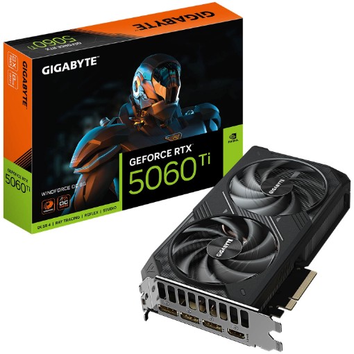 Изображение Видеокарта Gigabyte GeForce RTX 5060 Ti WINDFORCE OC 8G GV-N506TWF2OC-8GD.