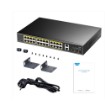 Изображение Коммутатор PoE CUDY GS1026PS2 на 24 порта черного цвета.