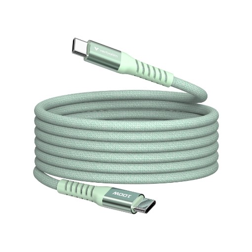 Picture of VERBATIM Magnetic USB C to USB C 100W Charging and Sync Cable 120 cm long in green 31855.