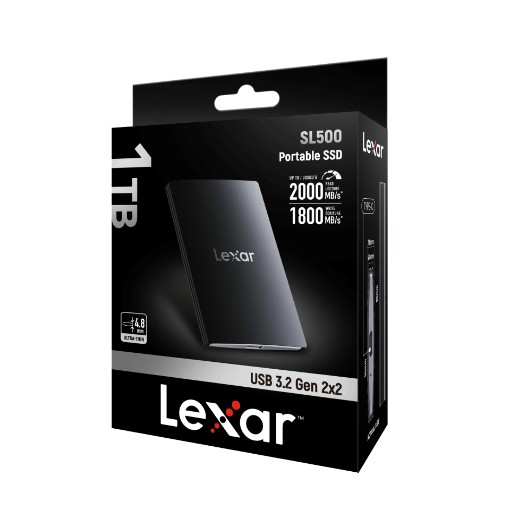 תמונה של כונן SSD חיצוני Lexar SL500 1TB בצבע שחור LSL500X001T-RNBNG