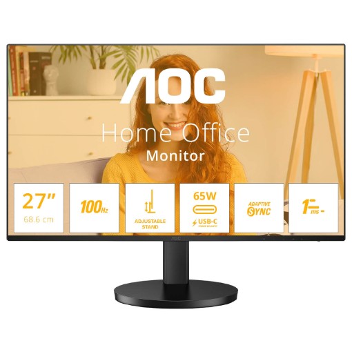 Изображение Монитор AOC Q27B3CF2 размером 27" с разрешением QHD и USB-C.