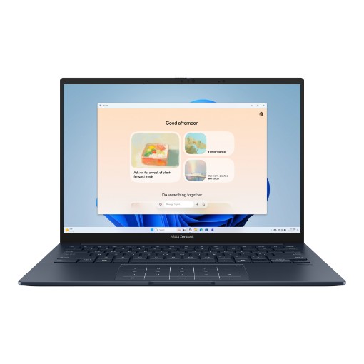 Изображение Ноутбук Asus Zenbook 14 OLED UX3405CA-PZ352W серебристого цвета.