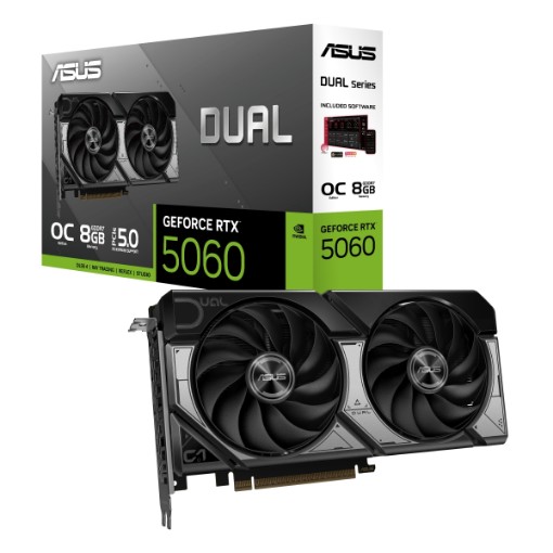 Изображение Видеокарта ASUS Dual GeForce RTX 5060 OC 8GB GDDR7.
