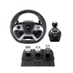 תמונה של הגה מרוצים GENIUS X5FF SpeedMaster עם דוושות וידית הילוכים בצבע שחור