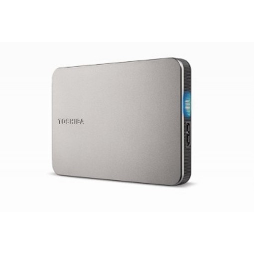 Изображение Внешний жесткий диск Toshiba Canvio 2.5 Flex USB-C 4TB в цвете теплое серебро.