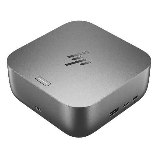 Picture of HP Thunderbolt 4 Ultra G6 Docking Station 280W model AW5M5UT in silver color.
