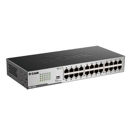 Изображение Коммутатор гигабитный D-LINK DGS-1024D/J1A на 24 порта черного цвета.