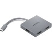תמונה של מפצל חכם Lenovo USB-C 4-in-1 Travel Hub Gen2 עם HDMI, 2×USB-A ויציאת אודיו בצבע אפור