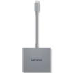 תמונה של מפצל חכם Lenovo USB-C 4-in-1 Travel Hub Gen2 עם HDMI, 2×USB-A ויציאת אודיו בצבע אפור