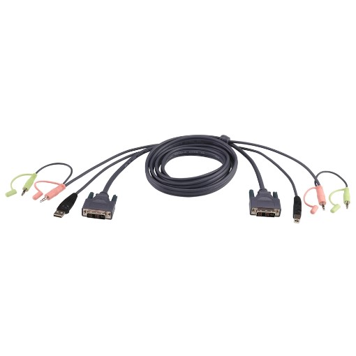 Изображение Кабель KVM ATEN 2L-7D03U длиной 3 метра черного цвета.