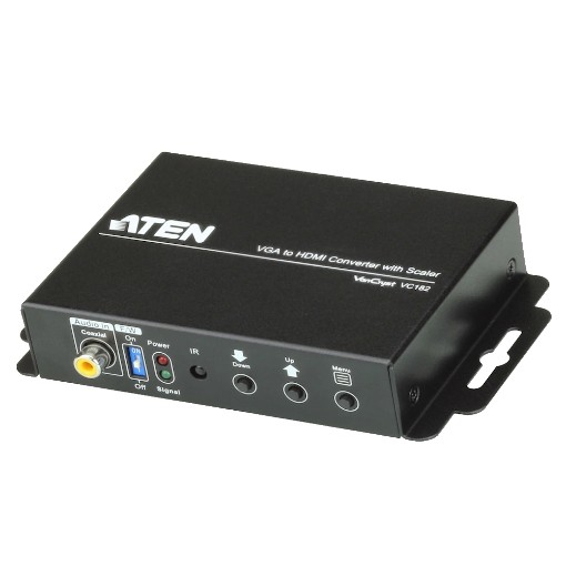 תמונה של ממיר אותות VGA ואודיו ל-HDMI ATEN VC182 בצבע שחור