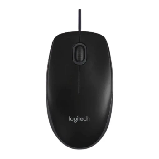 תמונה של עכבר חוטי Logitech אופטי דגם B100 בצבע שחור