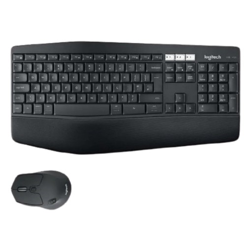 Picture of Logitech Performance MK850 wireless keyboard and mouse set in black.