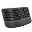 Picture of Logitech Wave Keys wireless ergonomic keyboard in black.