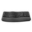 Picture of Logitech Wave Keys wireless ergonomic keyboard in black.