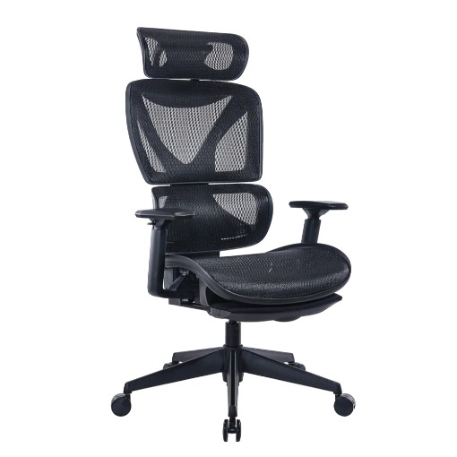 תמונה של כיסא מנהלים ארגונומי MIRACASE MWMS200 בצבע שחור עם מסגרת אפורה