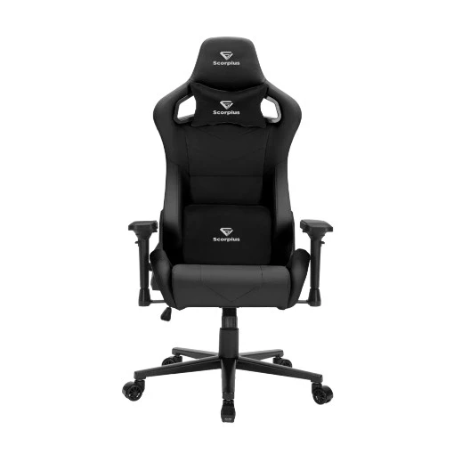 Изображение Игровое кресло SCORPIUS DeluxePro модель 9883 черного цвета.