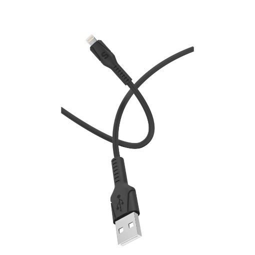 תמונה של כבל סיליקון M Lightning ל-USB מבית Silver Line בצבע שחור