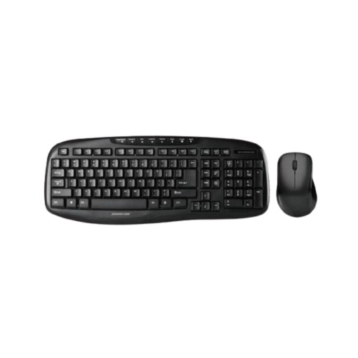 Picture of SILVER LINE wireless keyboard and mouse set, model WKM-1608, in black.