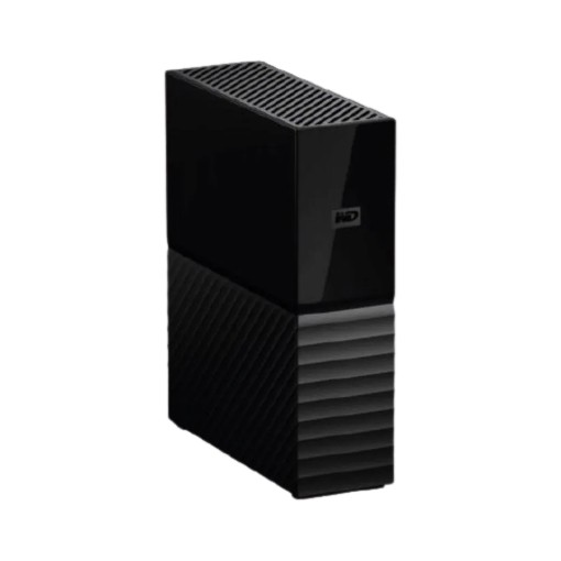 Picture of Western Digital My Book 3 Essential 12TB external hard drive in black.