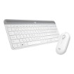 Picture of Slim wireless keyboard and mouse Logitech MK470 in white.